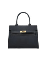 Load image into Gallery viewer, Métier Structured Leather Handbag | Gold Turn-Lock Closure