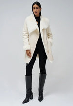 Load image into Gallery viewer, Faux Shearling Coat | Turn-Down Collar | Side Zip Closure