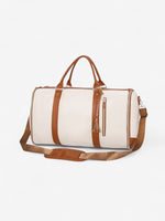 Load image into Gallery viewer, Évasion Weekender Duffel Bag | Cream and Tan Travel Holdall