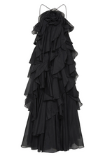 Load image into Gallery viewer, Lueur Livora Ruffled Maxi Dress | Halterneck | Layered Chiffon