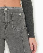 Load image into Gallery viewer, High-Waist Straight Jeans | Contrast Stitching | Full-Length Silhouette
