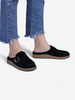 Load image into Gallery viewer, Jada Slip-On Mules | Faux Suede Clogs with Buckle Detail