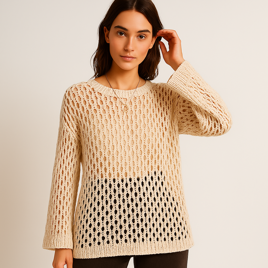 Pull-over en Crochet | Texture Crochet | Couleur Beige