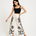 Load image into Gallery viewer, Tropical Wide-Leg Trousers | High Waist | Lightweight Summer Elegance