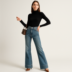 Load image into Gallery viewer, High-Waist Flared Jeans | Structured Denim | Fondamentale Collection