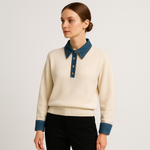 Load image into Gallery viewer, Denim Contrast Knit | Cotton Blend | Effortless Modern Streetwear