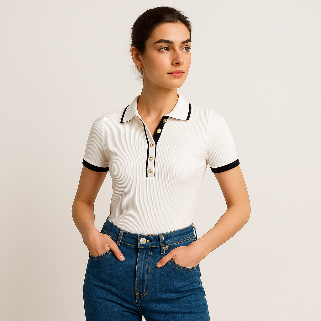 Polo Top Tricot Fondamentale | Bord Contrast
