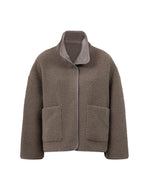 Load image into Gallery viewer, Faux Shearling Zip Jacket | High Collar | Oversized Fit