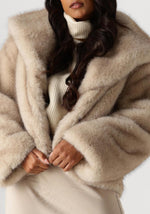 Load image into Gallery viewer, Faux Fur Oversized Coat | Turn Down Collar | Winter Warmth