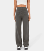 Load image into Gallery viewer, Fondamentale High-Waist Wide-Leg Trousers with Pocket Detailing