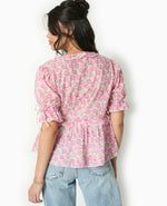 Load image into Gallery viewer, Clarté Floral Blouse | Ruffled V-Neck | Puff Sleeves