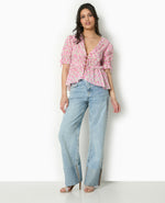 Load image into Gallery viewer, Clarté Floral Blouse | Ruffled V-Neck | Puff Sleeves