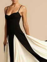 Load image into Gallery viewer, Lueur Angélique Maxi Dress | Two-Tone Fit and Flare, Spaghetti Straps