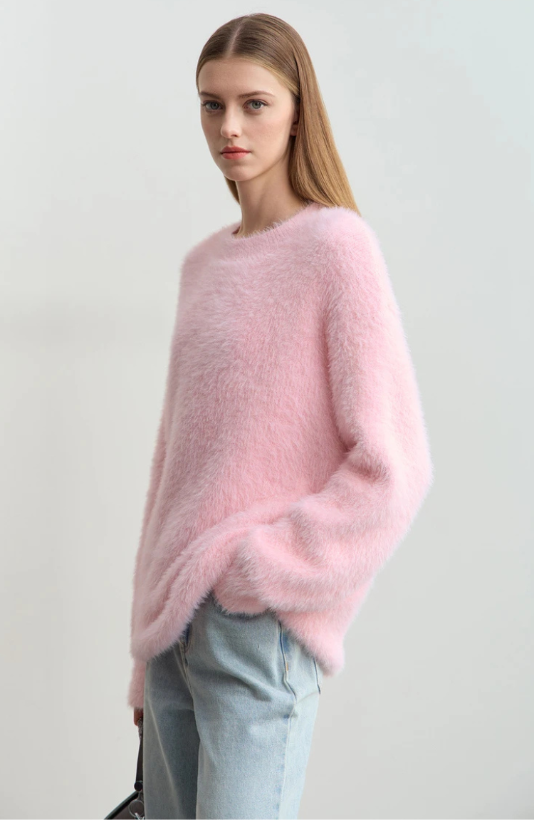 Pull Fuzzy Knit | Coupe Relaxée | Blanc