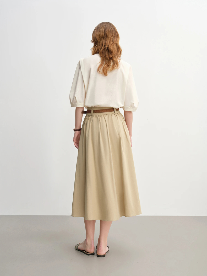 Blouse à V-Col et Manches Bouffantes | Coupe Relaxed | Détails Boutons