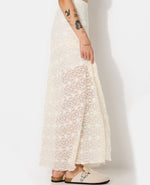 Load image into Gallery viewer, Lace Maxi Skirt | Sheer Overlay and Straight Silhouette