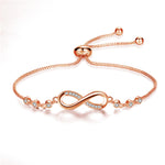 Load image into Gallery viewer, Infinity Bracelet | Adjustable Chain | Crystal Detail