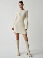 Load image into Gallery viewer, Fondamentale Ribbed Knit Sweater Dress | Long Sleeve | Slim Fit Mini