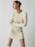 Load image into Gallery viewer, Fondamentale Ribbed Knit Sweater Dress | Long Sleeve | Slim Fit Mini