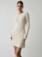 Load image into Gallery viewer, Fondamentale Ribbed Knit Sweater Dress | Long Sleeve | Slim Fit Mini