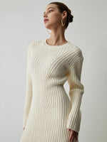 Load image into Gallery viewer, Fondamentale Ribbed Knit Sweater Dress | Long Sleeve | Slim Fit Mini