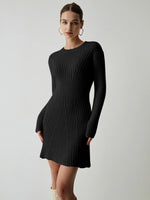 Load image into Gallery viewer, Fondamentale Ribbed Knit Sweater Dress | Long Sleeve | Slim Fit Mini