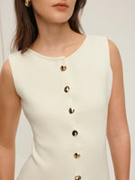 Load image into Gallery viewer, Métier Knit Vest | Button Front | Split Hem
