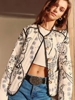Load image into Gallery viewer, Embroidered Cotton Jacket | Floral Print | Bohemian-Inspired