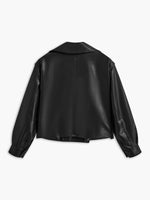 Load image into Gallery viewer, Métier Cropped Leather Jacket | Oversized Lapel | Structured Silhouette