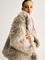 Load image into Gallery viewer, Faux Fur Short Jacket | Oversized Collar | Winter Statement Style