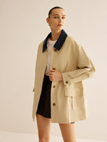 Load image into Gallery viewer, Cotton Jacket | Contrast Collar | Scandinavian-Inspired