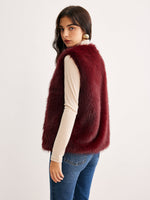 Load image into Gallery viewer, Faux Fur Vest | Burgundy | Soft Touch Finish