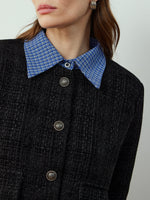 Load image into Gallery viewer, Short Tweed Jacket | Contrast Collar | Classic Silhouette