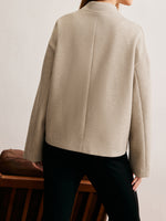 Load image into Gallery viewer, Short Wool Blend Jacket | V-Neck | Minimalist Silhouette
