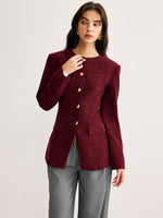 Load image into Gallery viewer, Fitted Blazer with Gold Buttons | Structured Silhouette