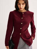 Load image into Gallery viewer, Fitted Blazer with Gold Buttons | Structured Silhouette