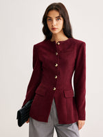 Load image into Gallery viewer, Fitted Blazer with Gold Buttons | Structured Silhouette