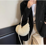Load image into Gallery viewer, Métier Crochet Shell Bag | Handcrafted Pearl Detail