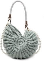 Load image into Gallery viewer, Métier Crochet Shell Bag | Handcrafted Pearl Detail