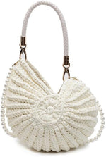 Load image into Gallery viewer, Métier Crochet Shell Bag | Handcrafted Pearl Detail