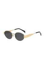 Load image into Gallery viewer, Oval Sunglasses | Gold Tone Alloy Frame | UV400 Protection