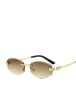 Load image into Gallery viewer, Oval Sunglasses | Golden Alloy Frame | Gradient Lenses