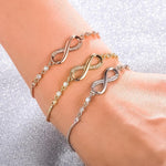 Load image into Gallery viewer, Infinity Bracelet | Adjustable Chain | Crystal Detail