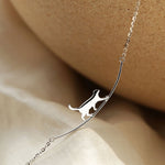 Load image into Gallery viewer, Fondamentale Cat Curve Pendant Necklace | Sterling Silver Finish