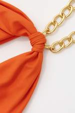 Load image into Gallery viewer, Halter Maxi Dress | Chain Neckline | Floor-Length Silhouette