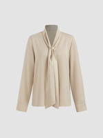 Load image into Gallery viewer, Chiffon Bow Tie Blouse | Long Sleeve | Regular Fit