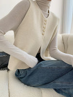 Load image into Gallery viewer, Métier Knit Vest | Gold Button Detail | Regular Fit