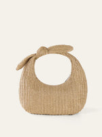Load image into Gallery viewer, Évasion Woven Straw Bow Bag | Half Moon Silhouette