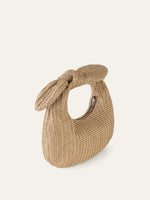 Load image into Gallery viewer, Évasion Woven Straw Bow Bag | Half Moon Silhouette