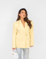 Load image into Gallery viewer, Structured Longline Blazer | Lemon Yellow | Modern Tailoring